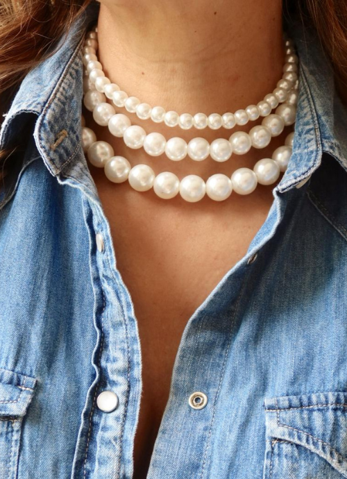 Collar trio perla.