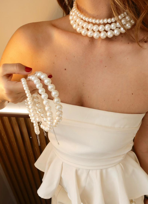 Collar trio perla.