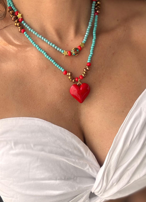 Collar dúo turquesa.