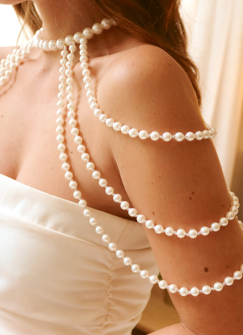 Body chain perlas.