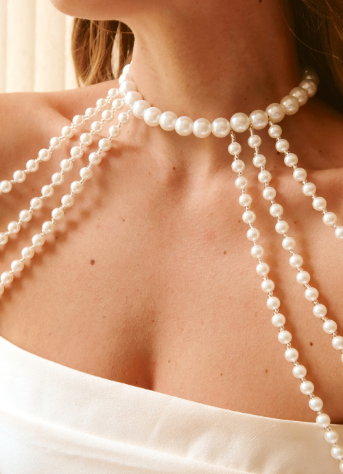 Body chain perlas.