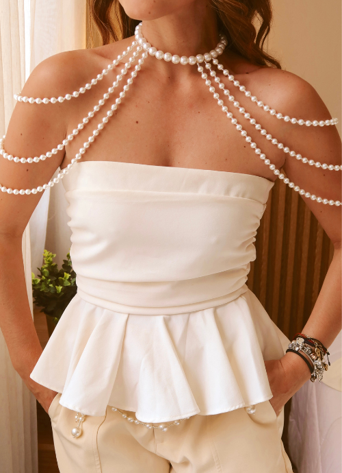 Body chain perlas.