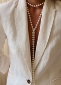 Collar corbata perlas.