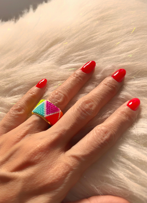 Anillo argolla miyuki.